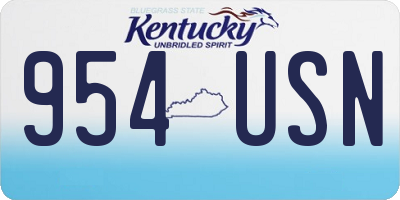 KY license plate 954USN