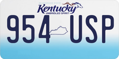 KY license plate 954USP