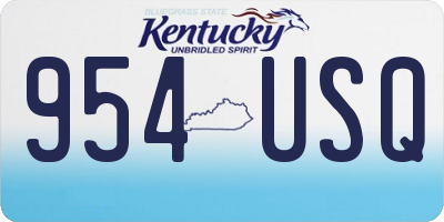 KY license plate 954USQ