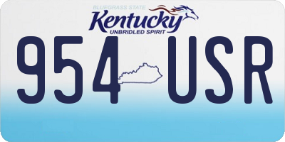 KY license plate 954USR