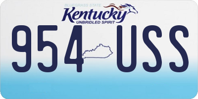 KY license plate 954USS