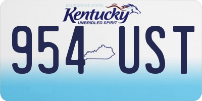 KY license plate 954UST