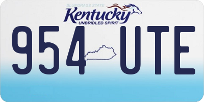 KY license plate 954UTE