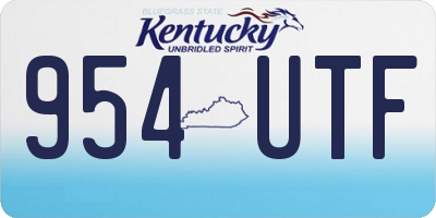 KY license plate 954UTF