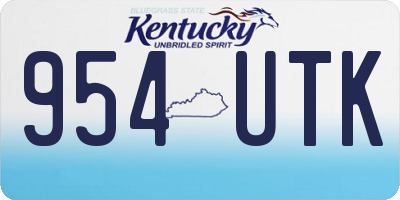 KY license plate 954UTK