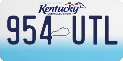 KY license plate 954UTL