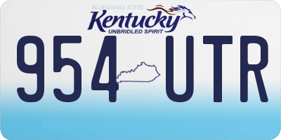 KY license plate 954UTR