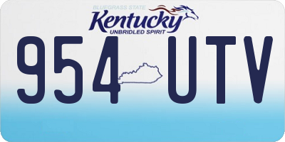 KY license plate 954UTV