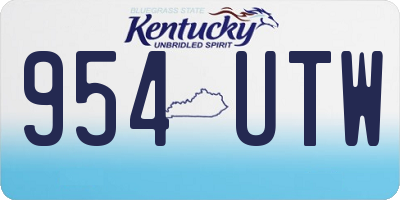 KY license plate 954UTW