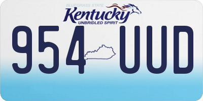 KY license plate 954UUD