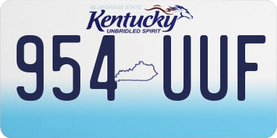 KY license plate 954UUF