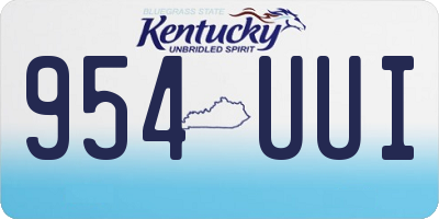 KY license plate 954UUI