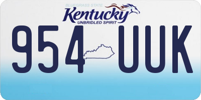 KY license plate 954UUK
