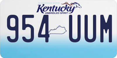 KY license plate 954UUM