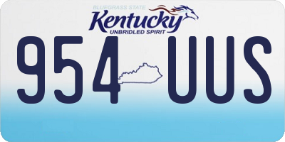 KY license plate 954UUS