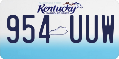 KY license plate 954UUW