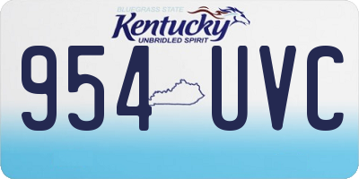 KY license plate 954UVC