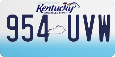 KY license plate 954UVW