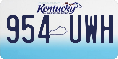 KY license plate 954UWH