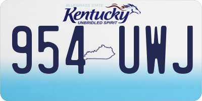 KY license plate 954UWJ