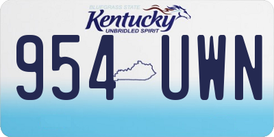KY license plate 954UWN