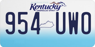 KY license plate 954UWO