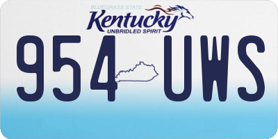 KY license plate 954UWS
