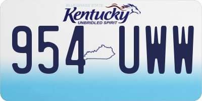 KY license plate 954UWW