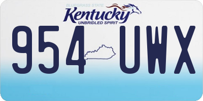 KY license plate 954UWX