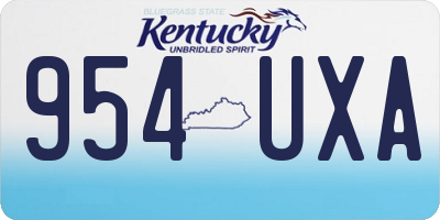 KY license plate 954UXA