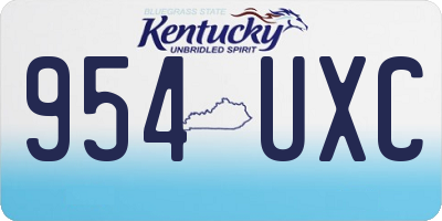 KY license plate 954UXC