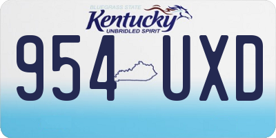 KY license plate 954UXD