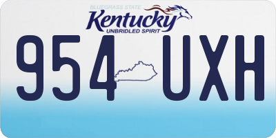 KY license plate 954UXH