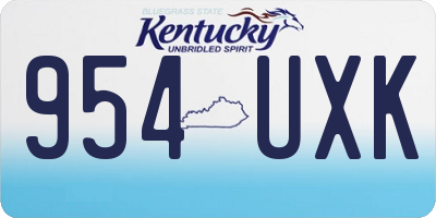 KY license plate 954UXK