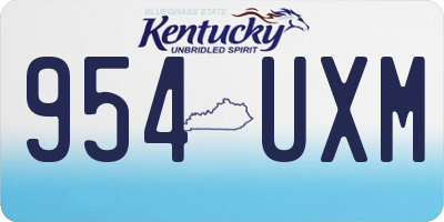 KY license plate 954UXM