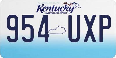 KY license plate 954UXP