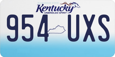 KY license plate 954UXS