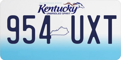 KY license plate 954UXT
