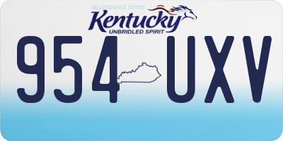 KY license plate 954UXV