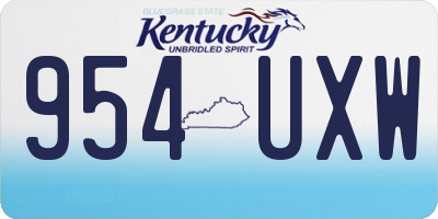 KY license plate 954UXW