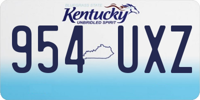 KY license plate 954UXZ