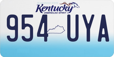 KY license plate 954UYA