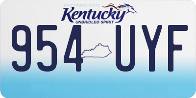 KY license plate 954UYF