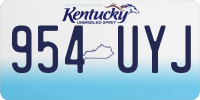 KY license plate 954UYJ