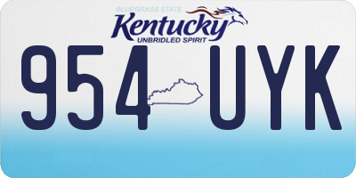KY license plate 954UYK