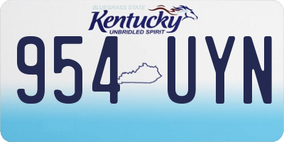KY license plate 954UYN