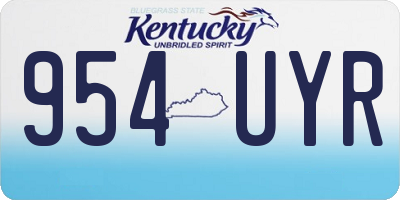 KY license plate 954UYR