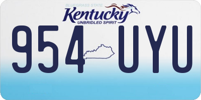KY license plate 954UYU