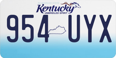 KY license plate 954UYX