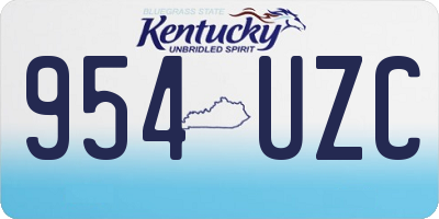 KY license plate 954UZC